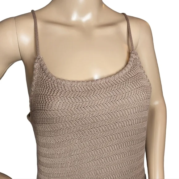 NWT House of Harlow beige knit midi sleeveless dress size medium